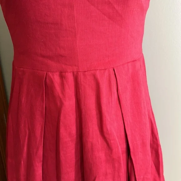 Tea length linen sleeveless dress, 100% linen outer with silk lined bodice - Picture 3 of 3